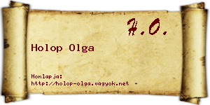 Holop Olga névjegykártya